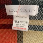 Sole Society Shawl Wrap Rectangle Scarf Plaid Red Tan Black One Size Preowned Photo 3
