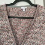 J.Jill Tweed Knit Cardigan Sweater Jacket Pink Grey Photo 2