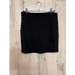 Forever 21 Black Lace-Up Mini Skirt | Side Corset Detail Bodycon Skirt Size Medi Photo 5