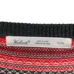 Woolrich  Sweater Women’s XL TG Gray Red Fair Aisle Button Henley Cotton Blend Photo 5