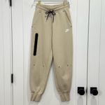 Nike  Tech Fleece Lounge Pants Joggers Womens XS Beige Sweatpants Zip Drawstring Photo 3