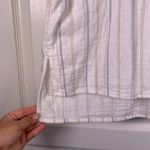 Madewell  White Park Popover Shirt in Textured Stripe Blouse Size Small EUC #2787 Photo 2