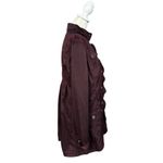 White House | Black Market Purple Gold Snap Ruffle Nylon Trench Coat Size 6 Photo 1