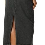Levi Strauss Signature Women’s Maxi Denim Skirt Mid Rise Western in Gray Black 2 Photo 1