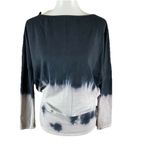 Go Couture  Black Gray Tie Dye Ombre Slouchy Boho Lounge Long Sleeve Top S Photo 1