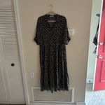 Natural Life  Rebecca Boho black Floral Tiered shirt Midi maxi Dress Photo 1