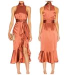 Cinq à Sept Winona Silk Dress Size 8 Bow Ruffled Hem Pink Photo 1