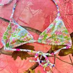 Hurley floral multicolor reversible triangle bikini beach top Photo 7