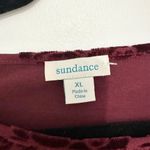 Sundance  MAROON Top Long Sleeve Velvet FLORAL Delicate Senses Shirt Size xl Photo 1