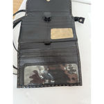 Brighton  Bloom Small Black Leather Roses Wallet Organizer Crossbody Clutch‎ Photo 13