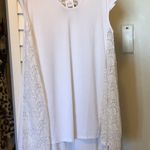 Jordan Taylor NWT White Asymetrical Coverup w Lace sides Cap Sleeve  Photo 2