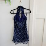 Princess Polly  Laraline Halter Navy Plaid Check Mini Dress Women's Size 6 Photo 4