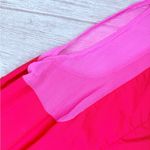 Gioffre orange / pink sleeveless sheer sleeve dress midi size 42 aka 12 Photo 4