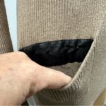 A Byer Ribbed Knit Faux Leather Accent Long Sleeve Tunic Ultra Mini Dress Medium Photo 3