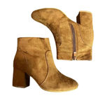 Top Moda  Keisha-1 Brown Suede Ankle Height‎ Block Heel Almond Toe Boots Size 7 Photo 0