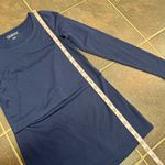 Quince  Jersey Maternity Nursing Long Sleeve Tee Top Blouse Shirt Navy Blue XS Photo 10