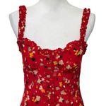 Realisation Par Julia Rouge Fleur Mini Dress Red Silk Women’s Size Small Floral Photo 3