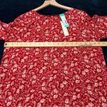 PaperMoon  Larie Tie Sleeve Red‎ Floral Print High Low Chiffon Blouse NWT Size L Photo 11