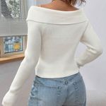 Shein White Zip Up Sweater  Photo 2