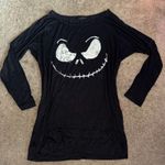 Disney Size Small Nightmare Before Christmas  Pajama 3/4 Sleeve Black Top Photo 1