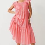 J.Crew  Flutter-Sleeve Organic Cotton Cover-Up Maxi Coral Dress M Photo 3