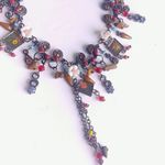 Boho Hippie Mixed Media Charm Dangle Necklace Set Photo 1