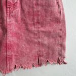 ZARA Pink Acid Wash Frayed Hem Denim Mini Skirt Size Small Photo 2