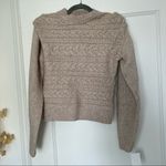 BLANK NYC  Cream Oatmeal Horizontal Cable Knit Crewneck Sweater XS NWT Photo 2