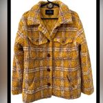 Driftwood Anthro  Ryan Plaid Sherpa Shirt Jacket Women’s S Yellow Multi Photo 0