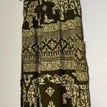 The Elephant Pant Bohemian Jogger Print Pants Green Gold Cream Size Medium Photo 0