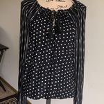 Billabong  Black and White Tassel Tie Blouse Photo 1