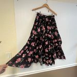 Layered Printed Skirt 100% Cotton Size 10 belt looped wais western Collection Black Photo 3