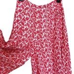 Aakaa  Vici Dolls Pink Maxi Tropical Print Split Leg Resort Palazzo Pants Large Photo 5
