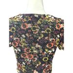 Noisy May Cropped Top Floral Ruched Detail Short Sleeves Black Women's XS NWOT Photo 6