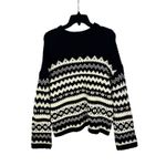 Velvet by Jenny Graham Sweater Womens Small Black White Wool Blend Knit Pullover Photo 3