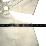 Cult Gaia  Mia Linen Blend Long Sleeve Cut Out Mini Dress XS in Off White Photo 7