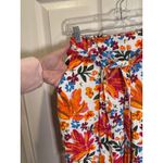 Joie  Floral Linen Blend Wide Leg Pants Orange Pink Blue White Size 8 Photo 6