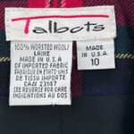 Talbots VTG Womens Plaid Tartan Wool Vest Velvet Collar Button Red Green Sz 10 Photo 3