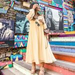 ZARA NEW  pleated flowy yellow maxi midi dress L Photo 3