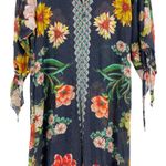 Johnny Was Mia Floral Border Long Dress Silk Blend Semi Sheer Size XS Photo 6