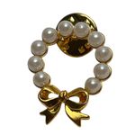 Penguin Family Brooch & Gold Wreath Pin With Faux Pearls A342 Photo 3