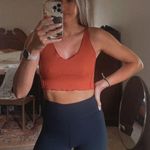 Burnt Orange Ribbed Crop Top Photo 0