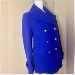 J.Crew Women's Blue Double-Breasted Wool Pea Coat NICE Photo 1