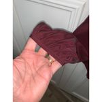 Frame  Women's Lace-Up Silk Blouse‎ Red Collared Long Sleeve XS Photo 4