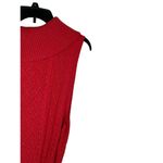 Talbots Women Sweater Dress Midi Sleeveless Cowl Neck Button Tie Waist Red Large Photo 7