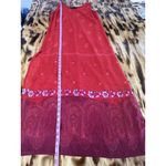 A WILD THYME Maxi Dress Women Size 6 Red Floral Hawaiian Island Beach Travel Photo 3