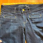 American Eagle Women's AE Hipster Dark Wash Flare Jeans Stretch Y2K Size 6 Photo 6