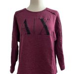 Armani Exchange  AX Womens Maroon Embroidered Logo Crop Sweatshirt Small Photo 0