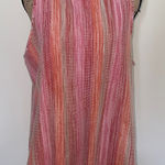 W5 Pink and Orange Striped Sleeveless Top with Tassels Photo 0