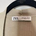 ZARA Ribbed Knit Longline Duster Cardigan Tan Beige Size Large Photo 4